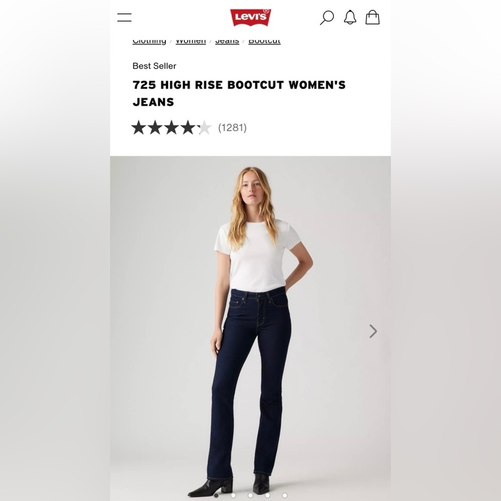 Levi’s Best Seller
725 HIGH RISE BOOTCUT WOMEN'S JEANS Size W34 L32